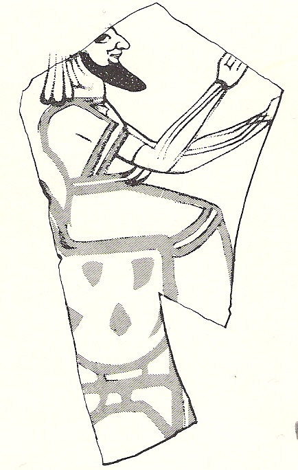 26. Иудейский сановник или царь (возможно, Йеояким). Рисунок на керамике. Конец 7-го века до н.э.